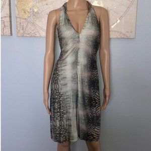 NWT Stina Sayre deep v cut animal print dress Sz S